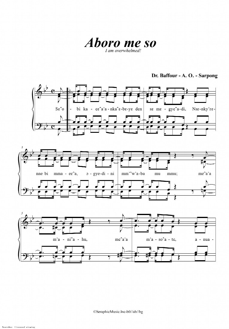 First-page preview of Aboro Me So