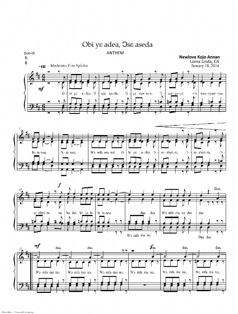 First-page preview of Obi ye adea, Ose aseda
