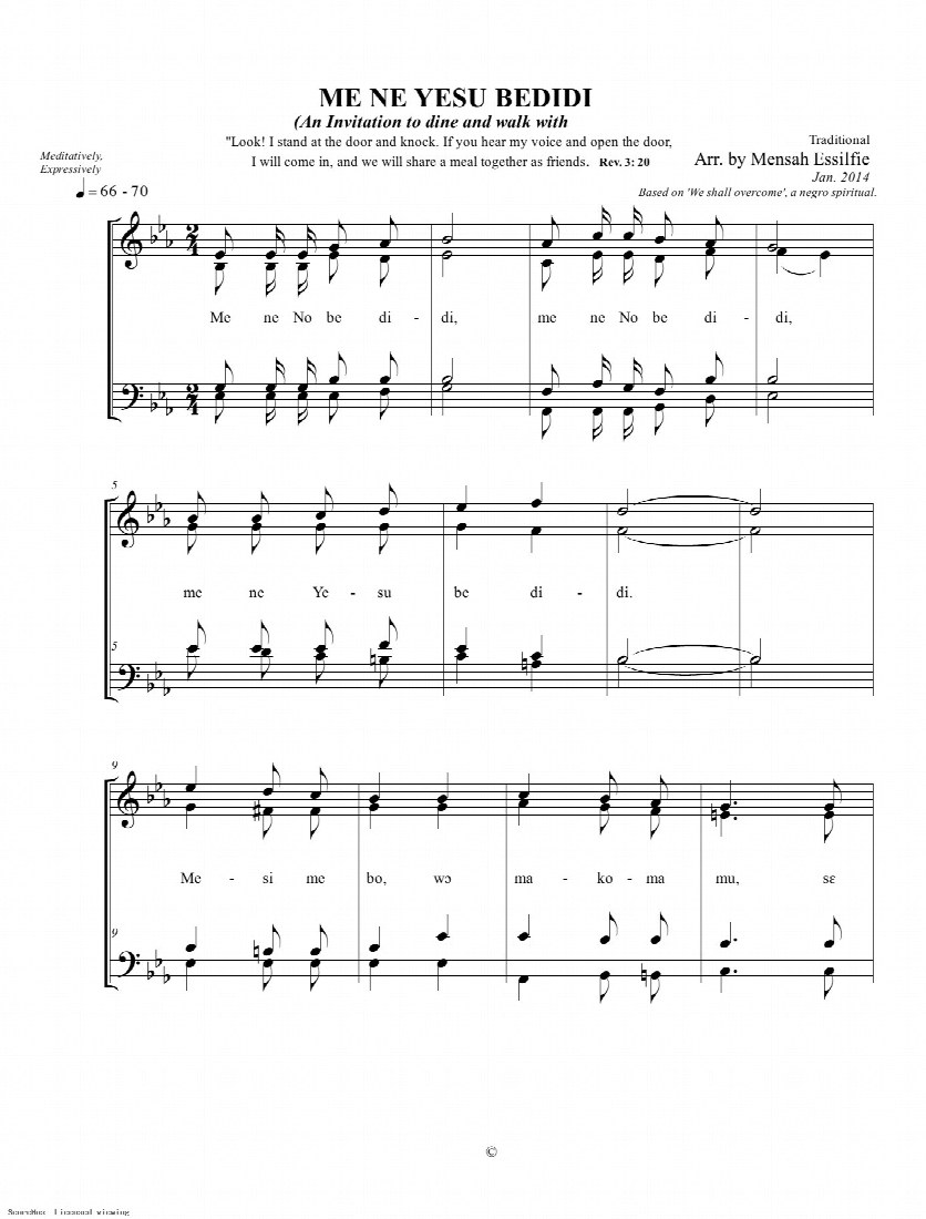 First-page preview of ME NE YESU BEDIDI