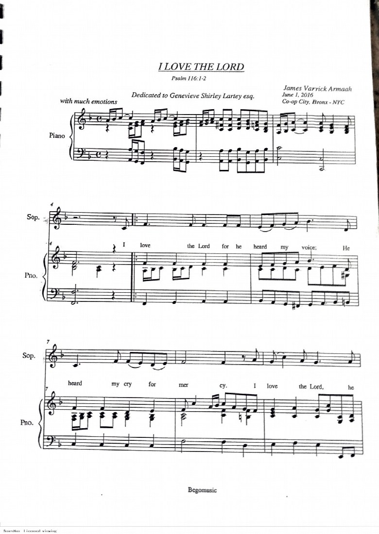 First-page preview of I LOVE THE LORD