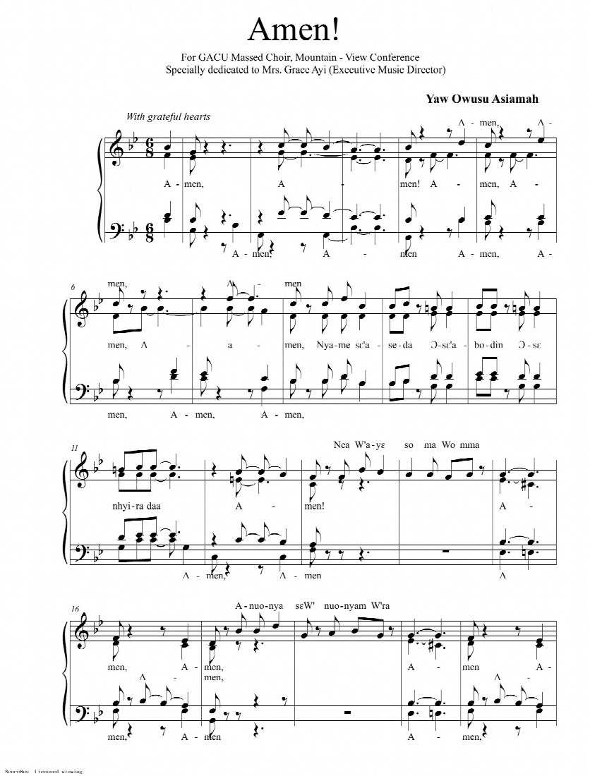 First-page preview of Amen!