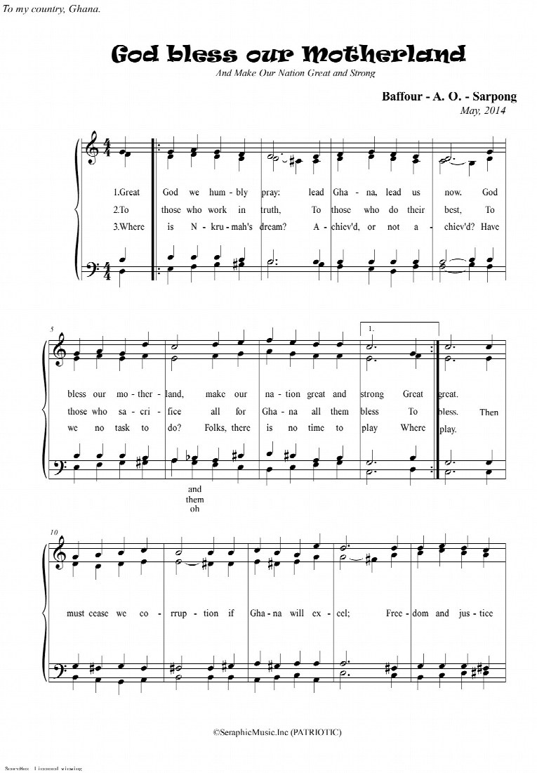 First-page preview of God Bless Our Motherland