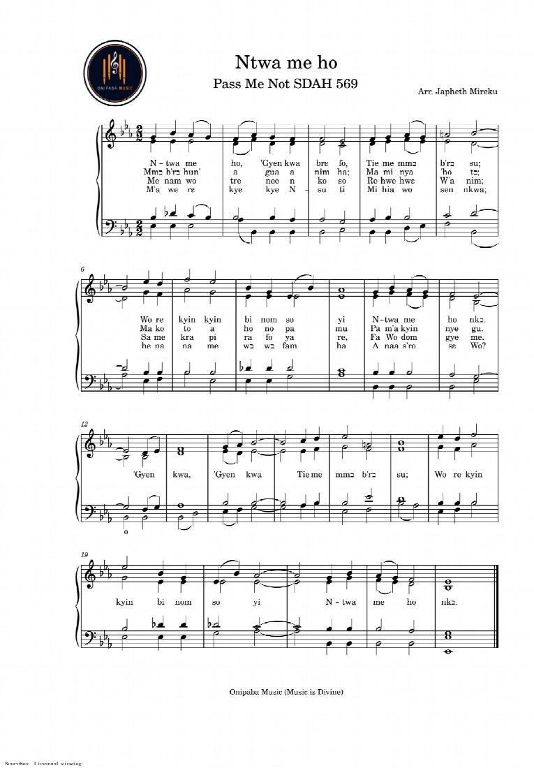 First-page preview of Ntwa Me ho