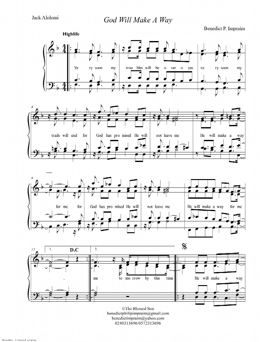 First-page preview of God will make a way