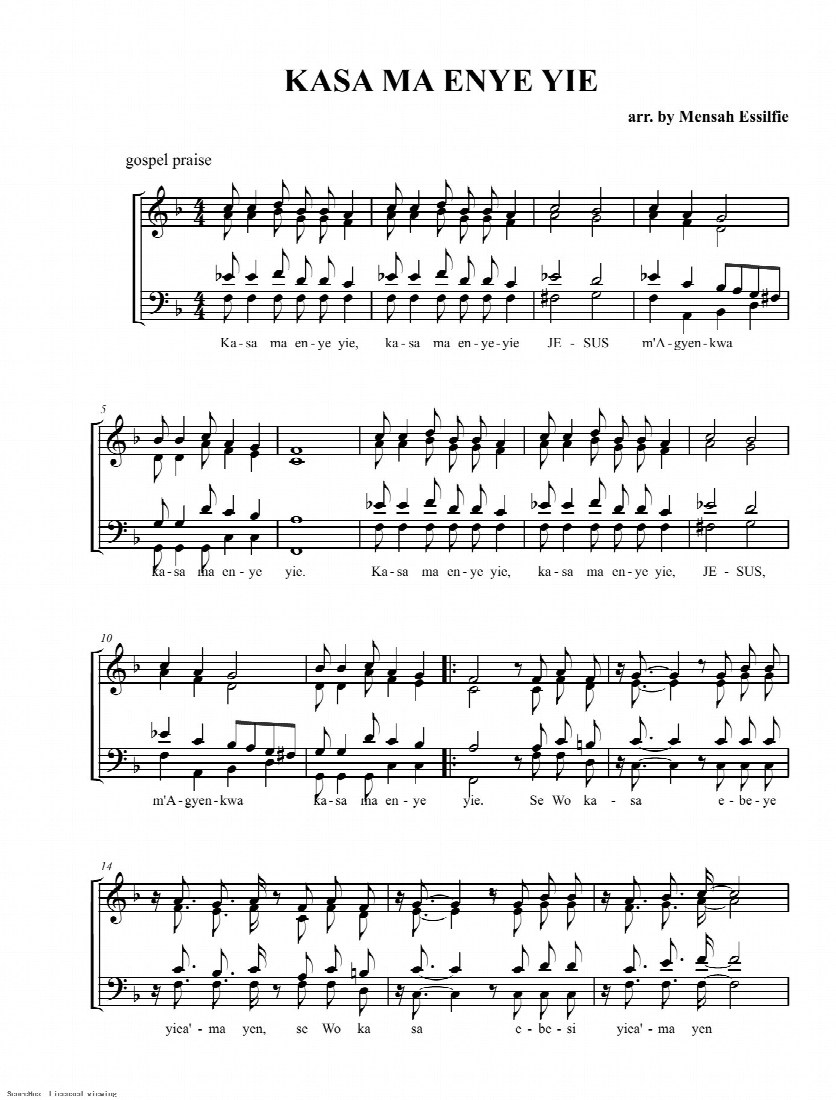 First-page preview of Kasa ma enye yie