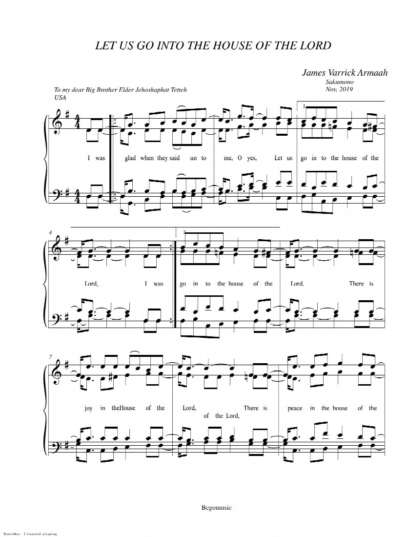 First-page preview of Let us go into the house of the Lord