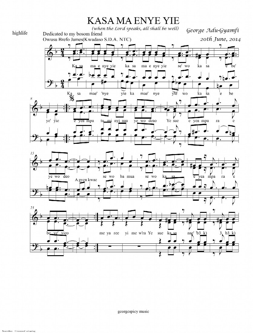 First-page preview of Kasa ma enye yie