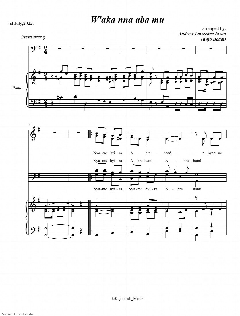 First-page preview of W'aka nna aba mu