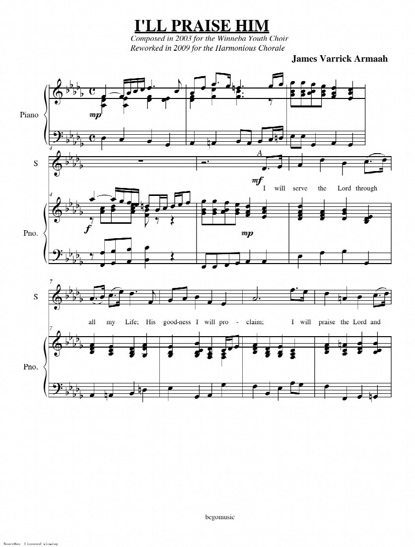 First-page preview of I'LL PRAISE HIM