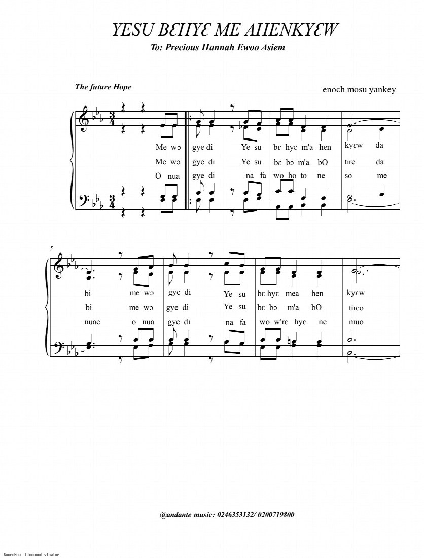 First-page preview of YESU BEHYE ME AHENKYEW