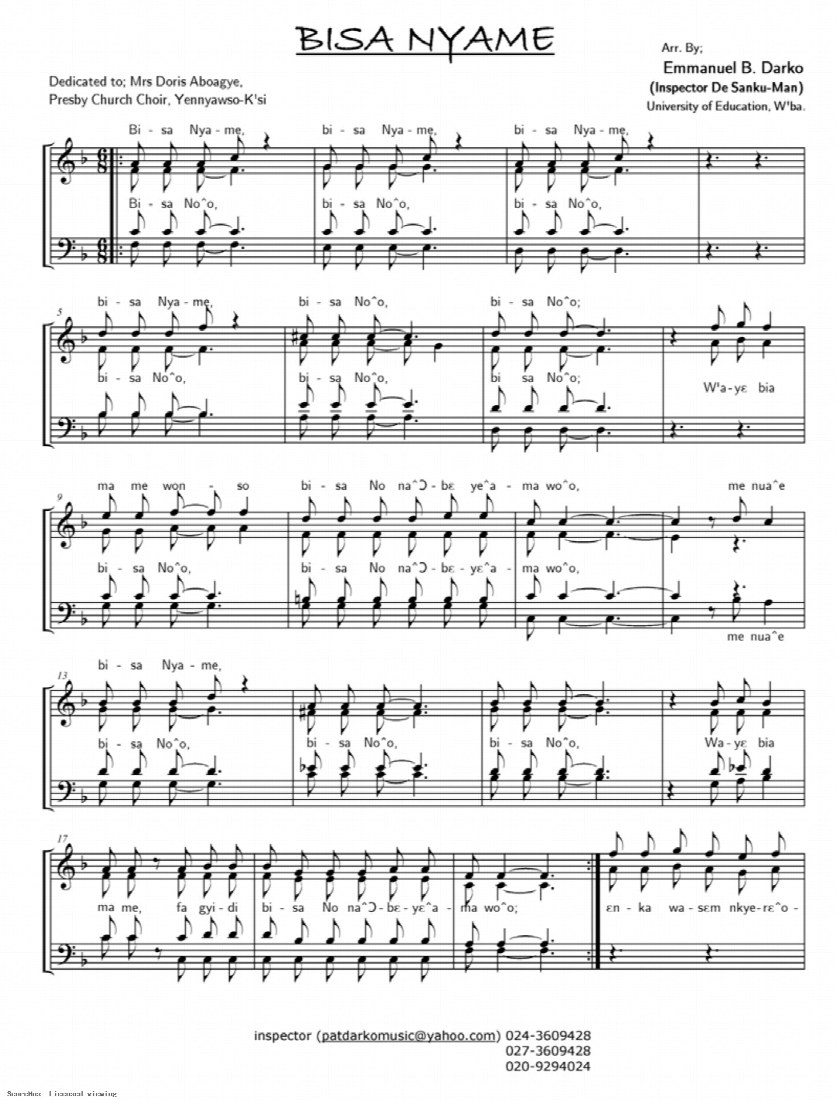 First-page preview of BISA NYAME