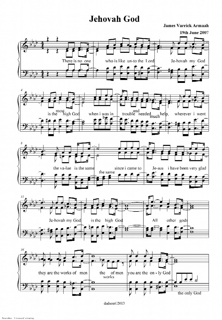 First-page preview of Jehovah God