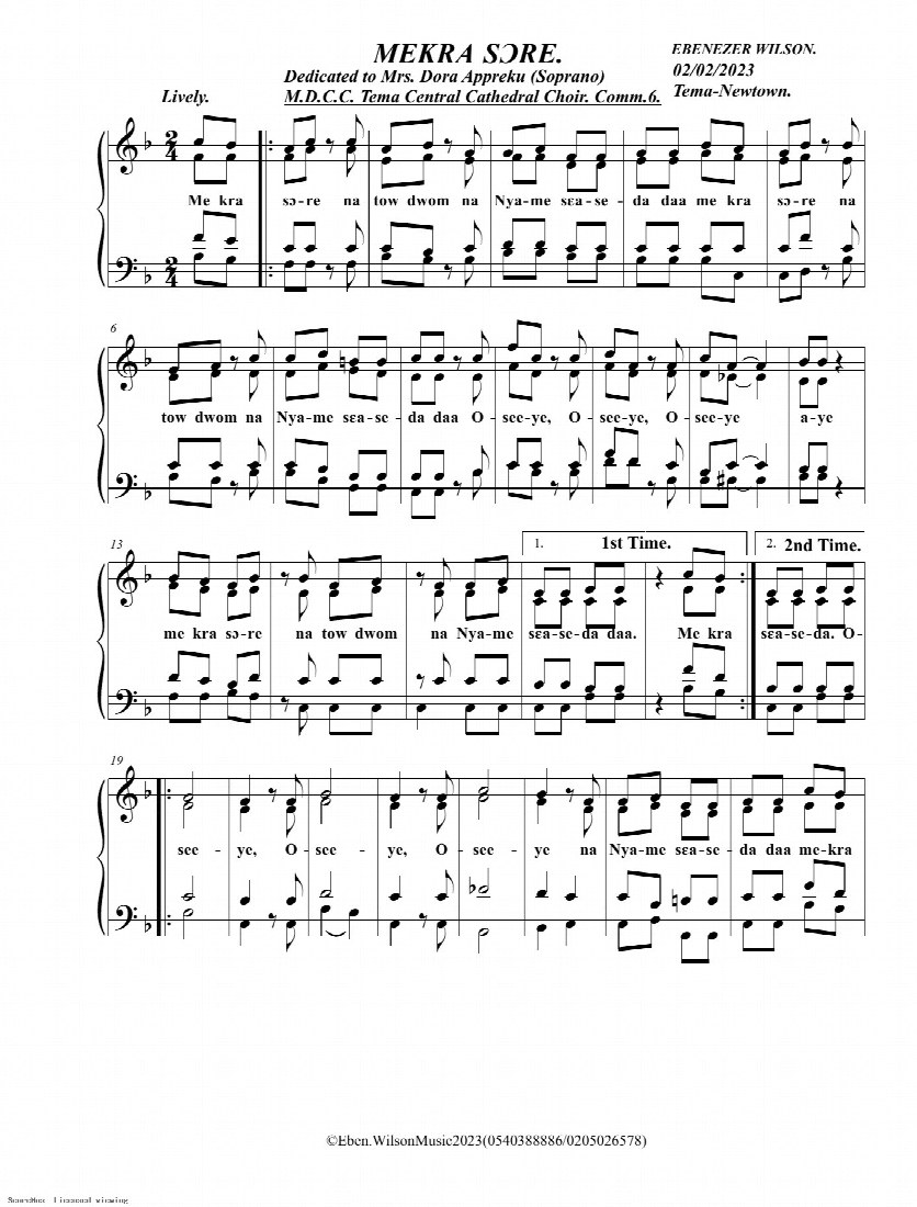 First-page preview of Mekra Sore