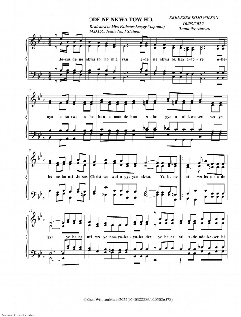 First-page preview of Ode ne nkwa tow ho