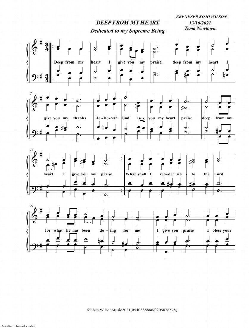First-page preview of Deep from my heart