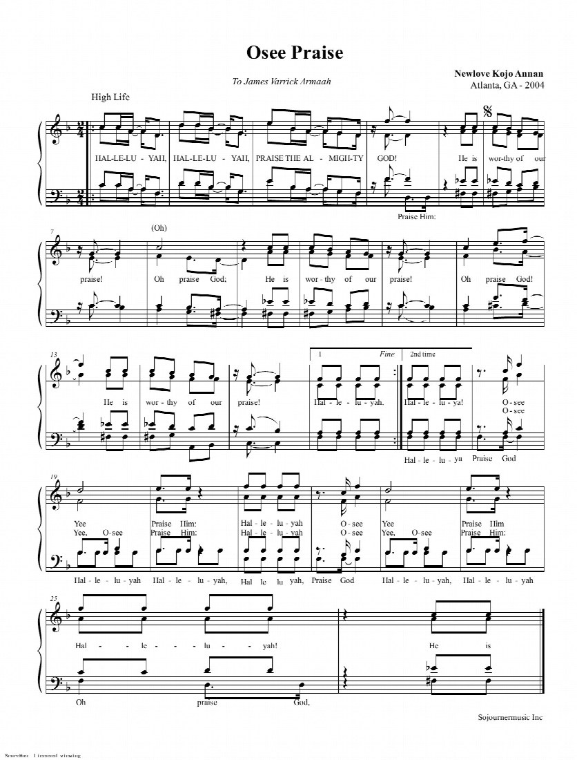 First-page preview of Osee Praise