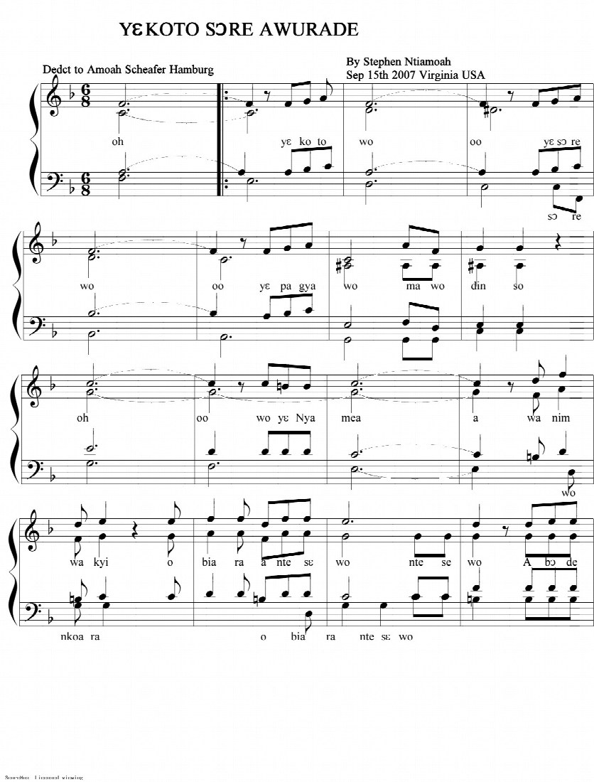 First-page preview of Yekoto sore Awurade