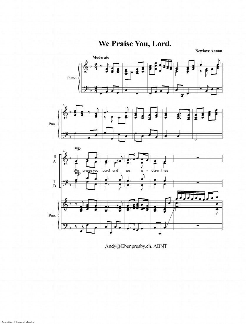First-page preview of We Praise You, Lord