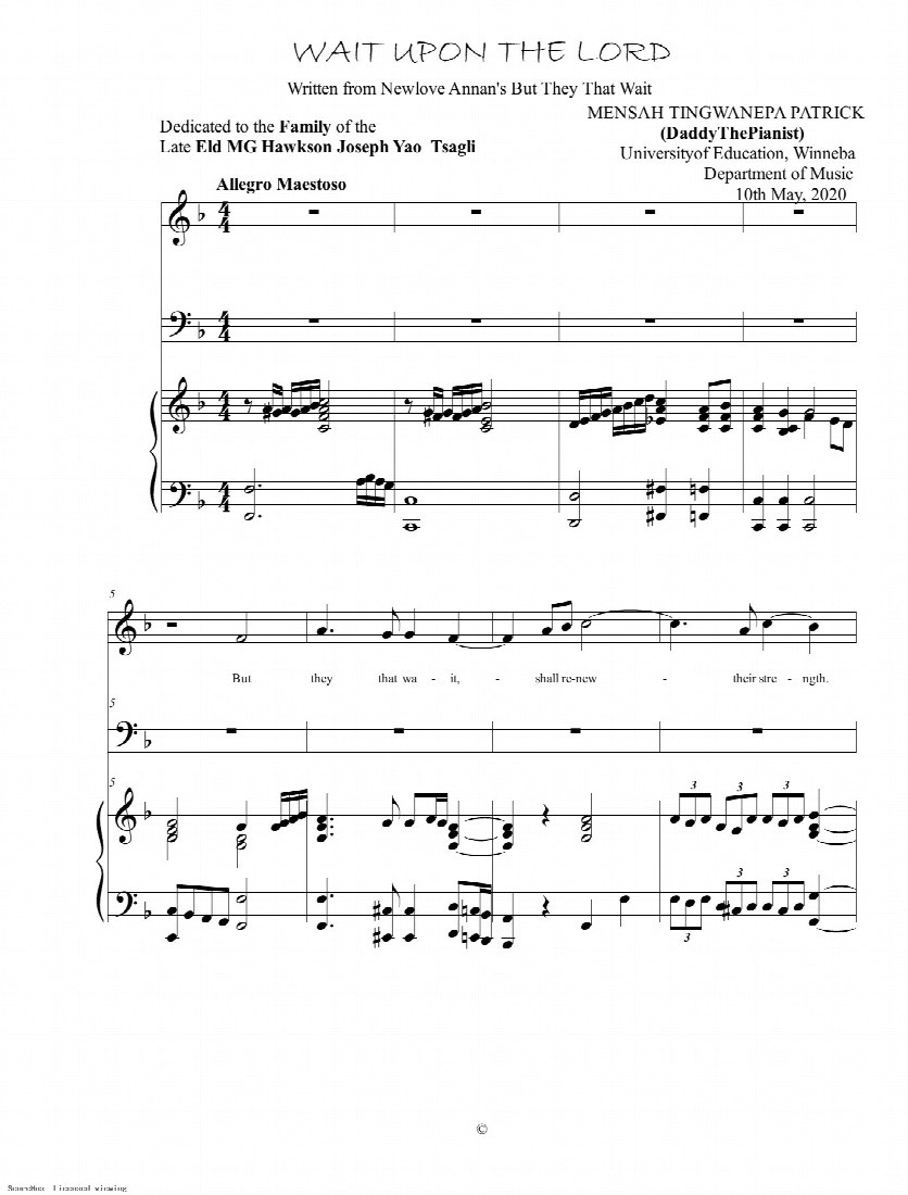 First-page preview of WAIT UPON THE LORD