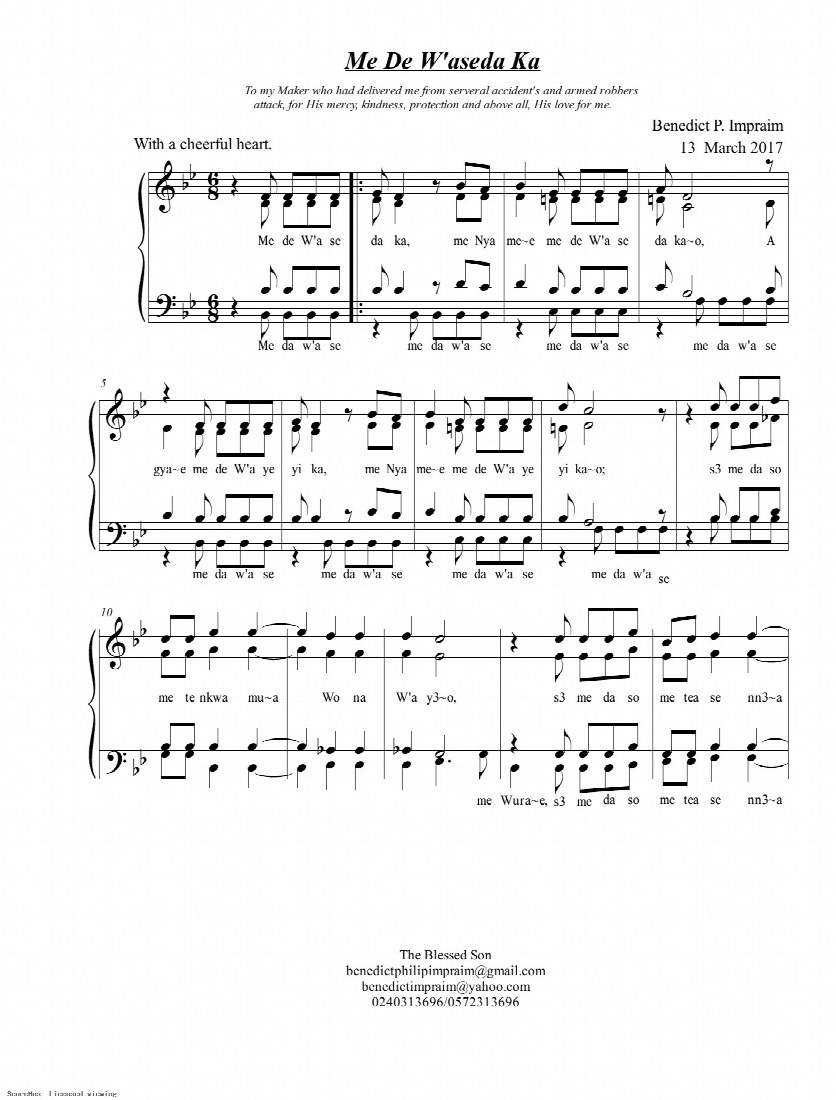 First-page preview of Me De W'aseda Ka