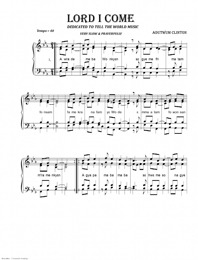 First-page preview of LORD I COME
