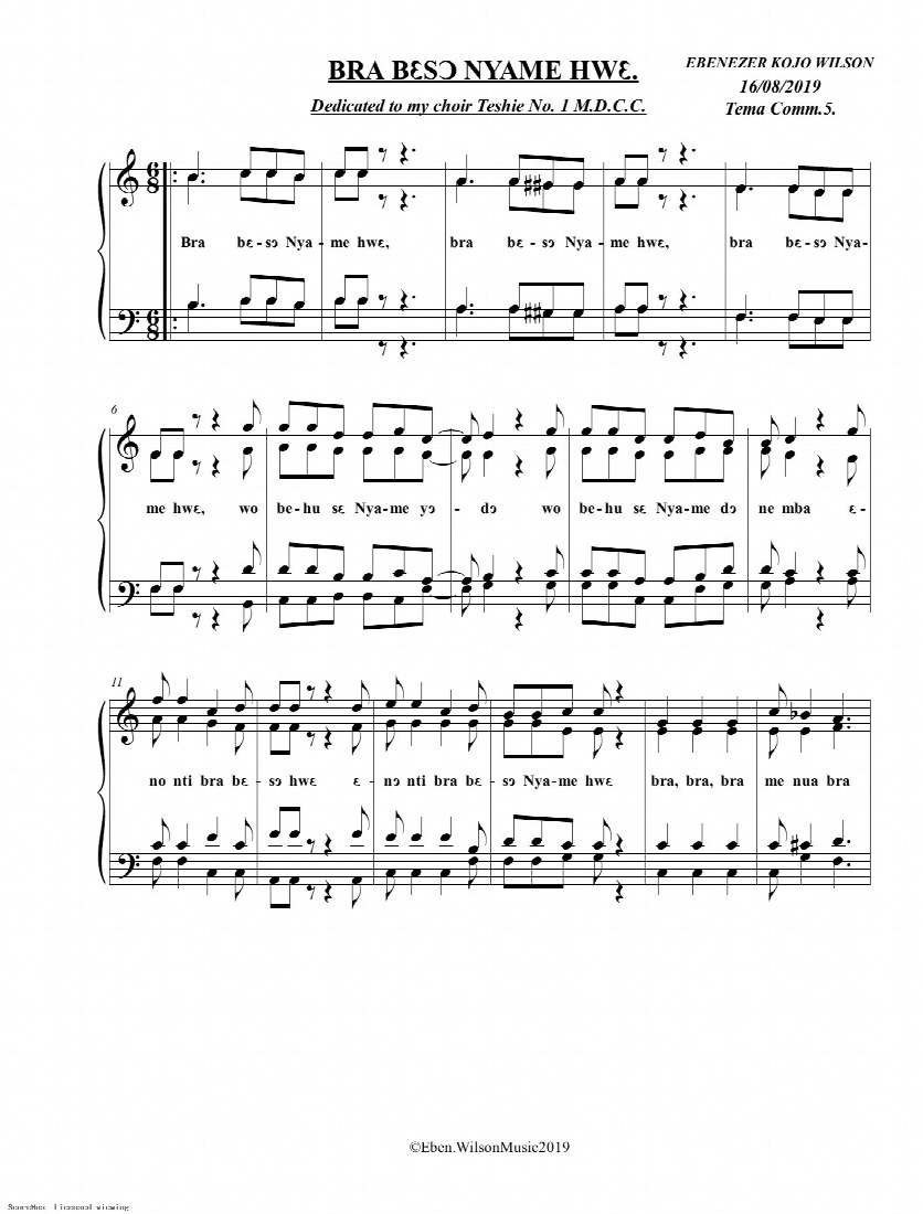 First-page preview of BRA BESO NYAME HWE