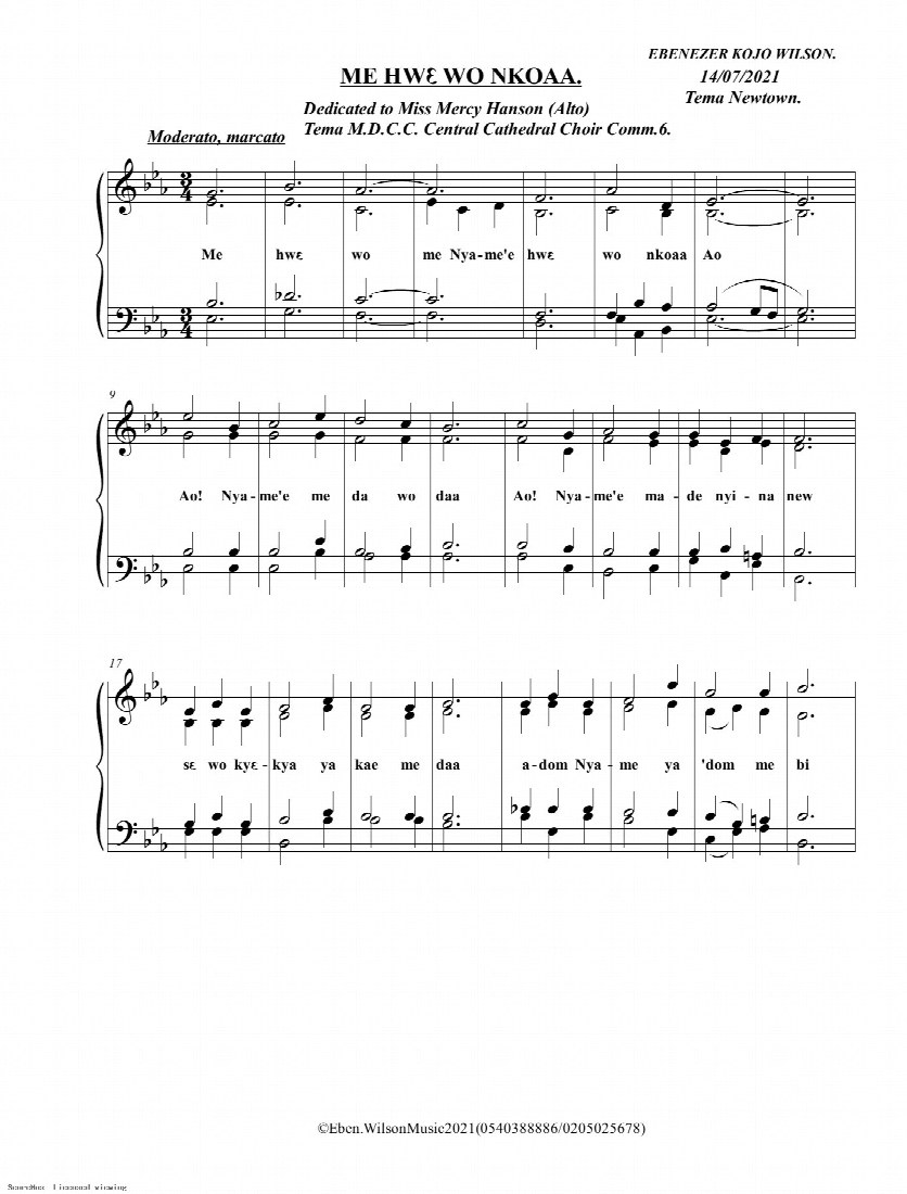 First-page preview of ME HWE WO NKOAA