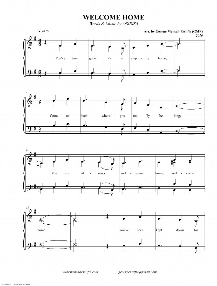 First-page preview of WELCOME HOME
