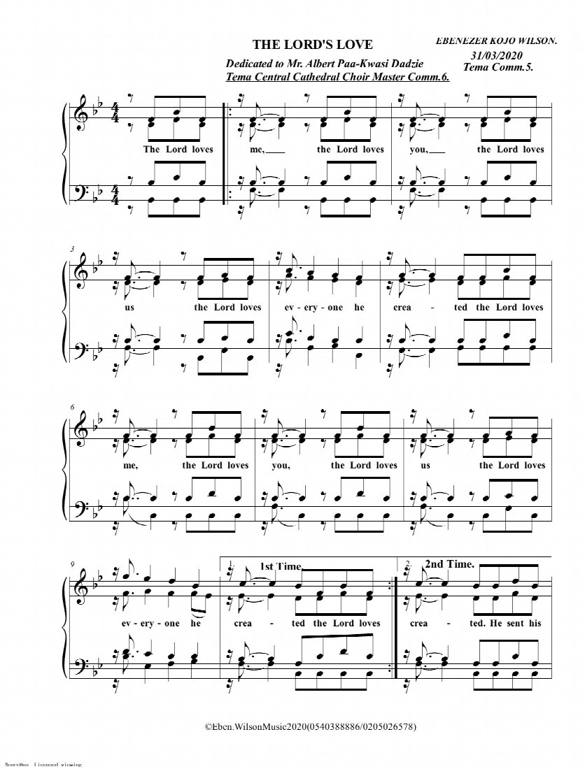 First-page preview of THE LORD'S LOVE
