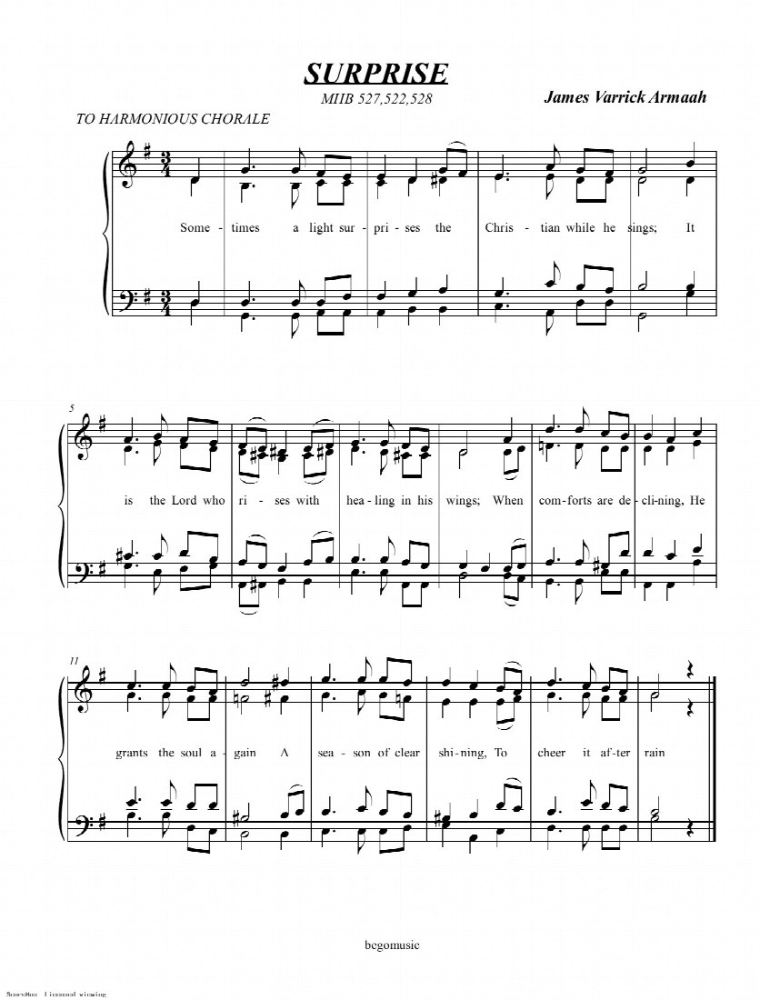 First-page preview of SURPRISE - MHB 527 - SOMETIMES A LIGHT SURPRISES