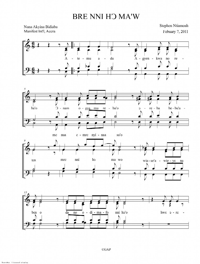 First-page preview of BRE NNI HO MA'W