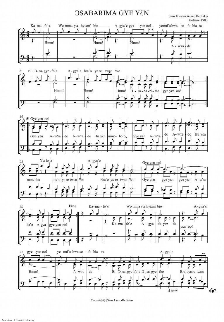 First-page preview of OSABARIMA GYE YEN