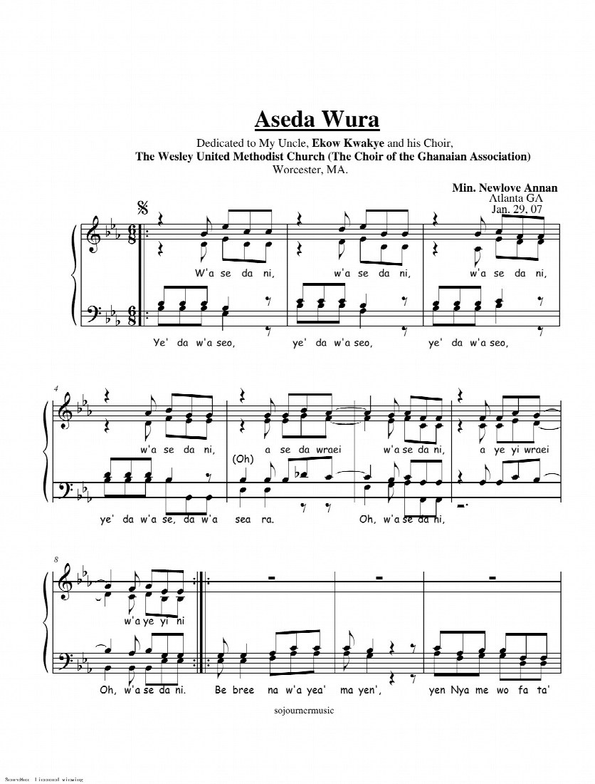 First-page preview of Aseda Wura