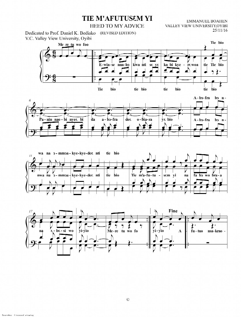 First-page preview of TIE M'AFUTUSEM YI