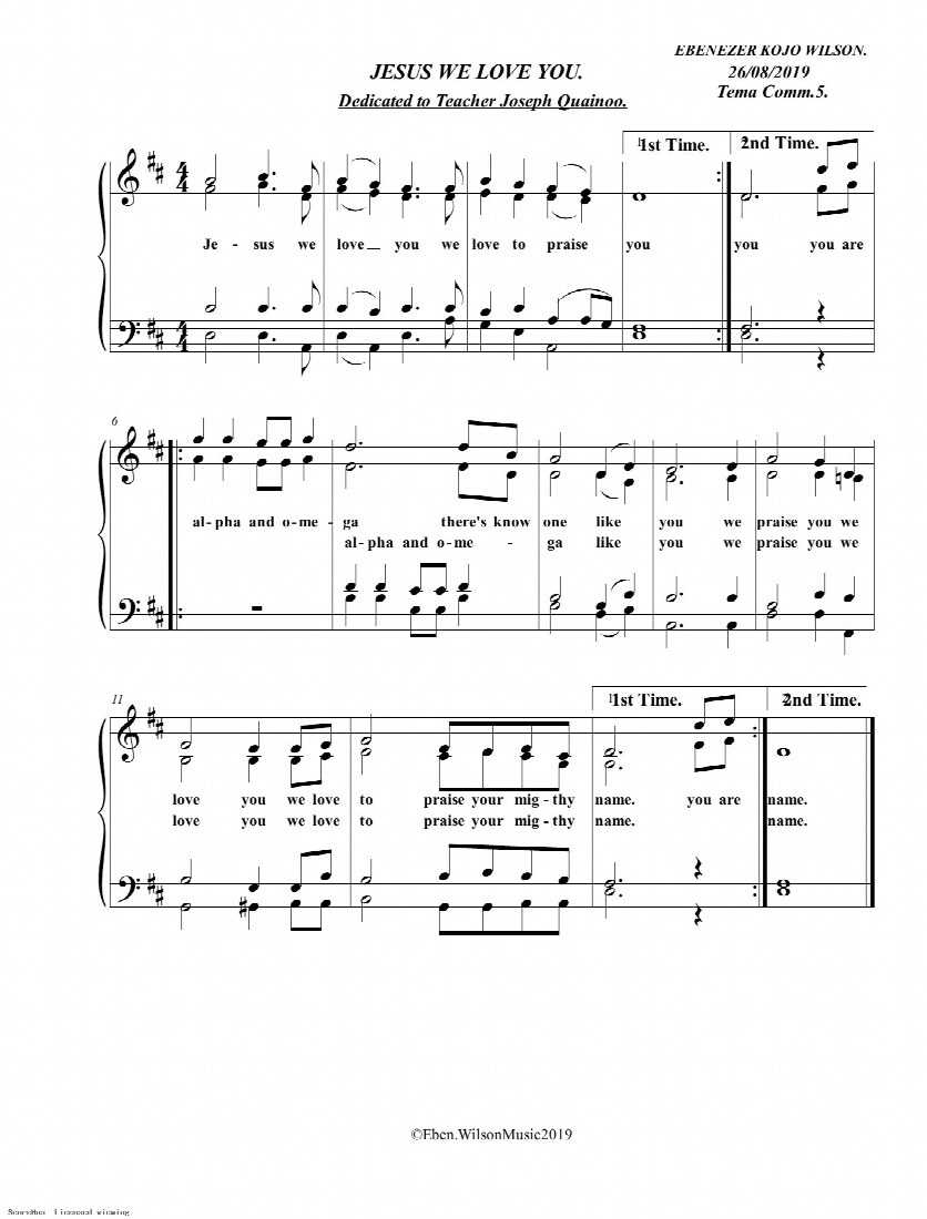 First-page preview of JESUS WE LOVE YOU