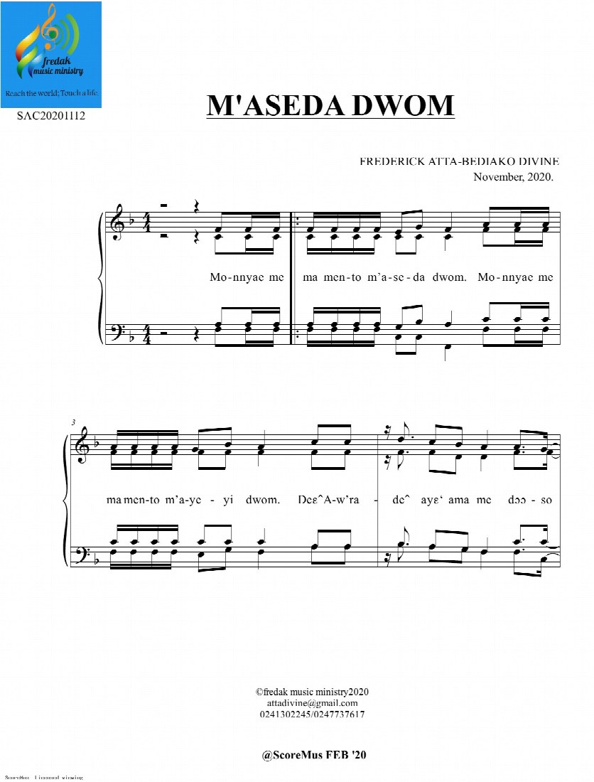 First-page preview of M'aseda Dwom