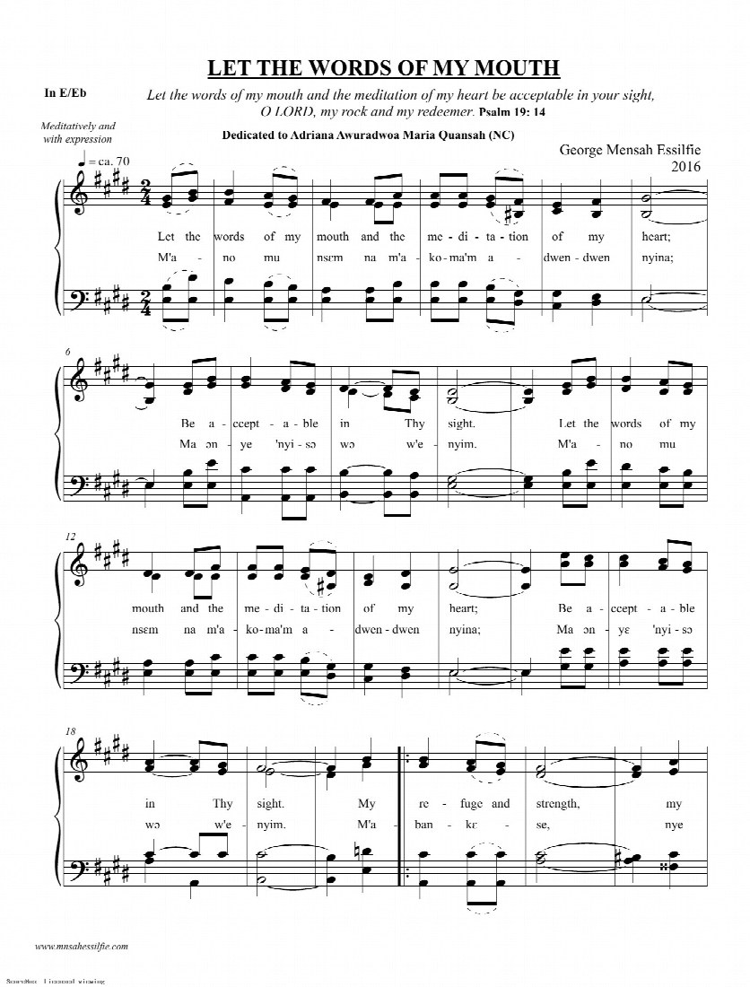 First-page preview of LET THE WORDS OF MY MOUTH