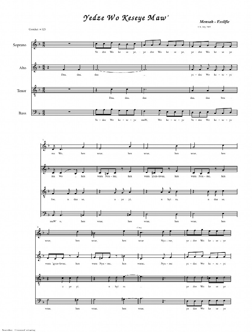 First-page preview of Yedze Wo Keseye Maw'