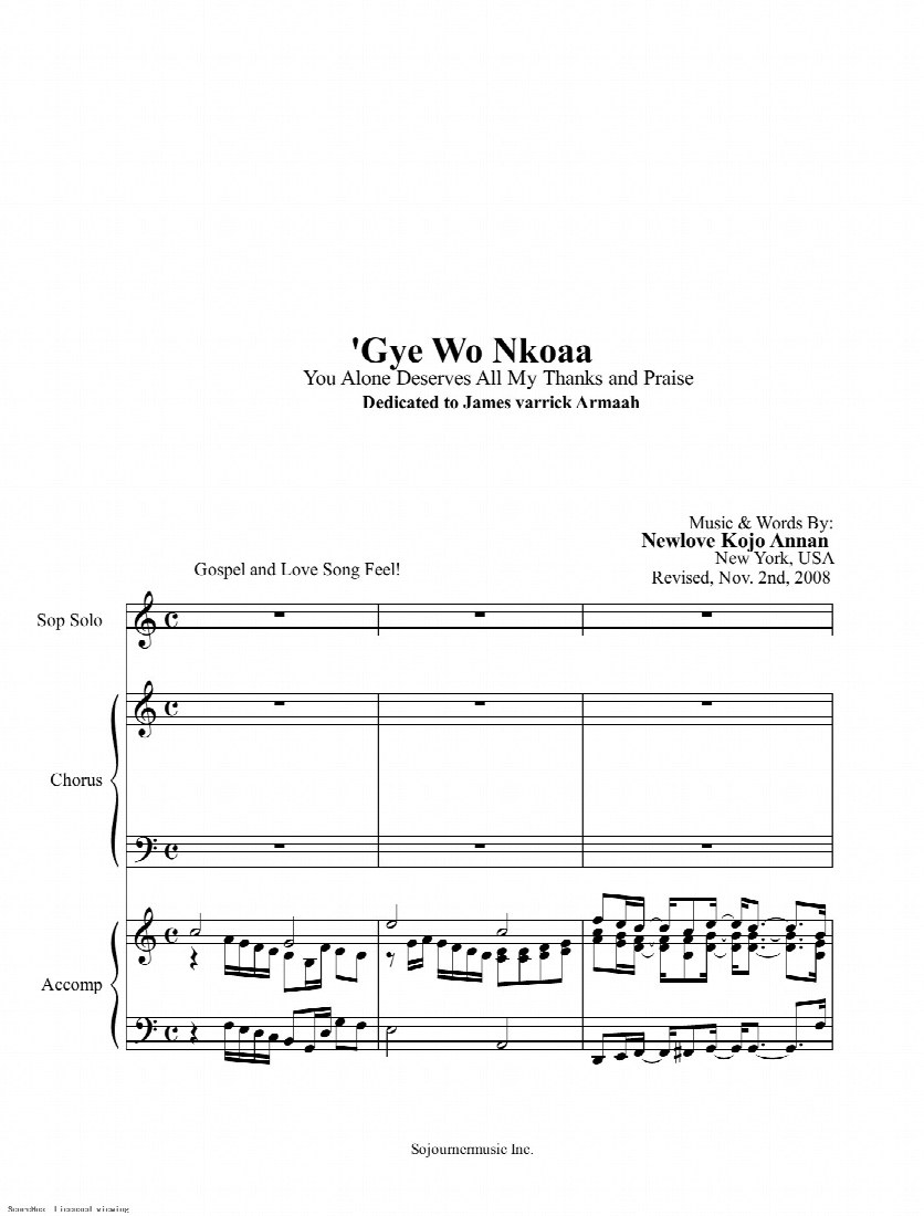 First-page preview of Gye Wo Nkoaa
