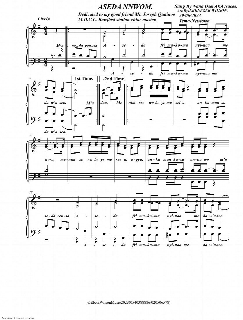 First-page preview of Aseda Nnwom