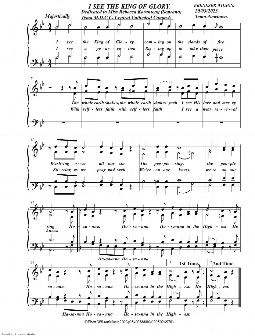 First-page preview of I see the King of Glory