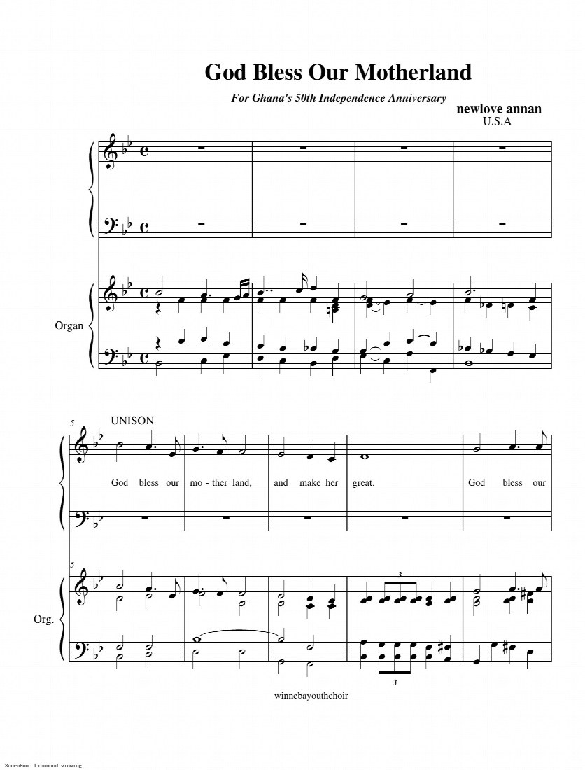 First-page preview of God Bless Our Motherland