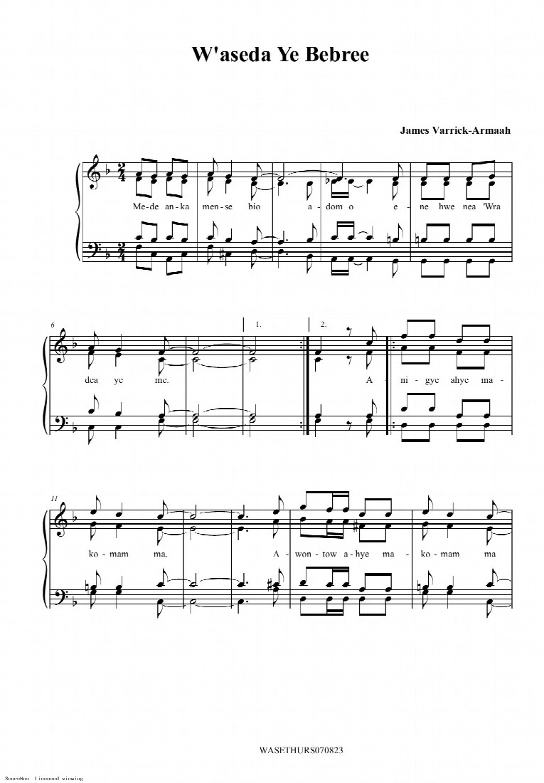 First-page preview of W'aseda Ye Bebree