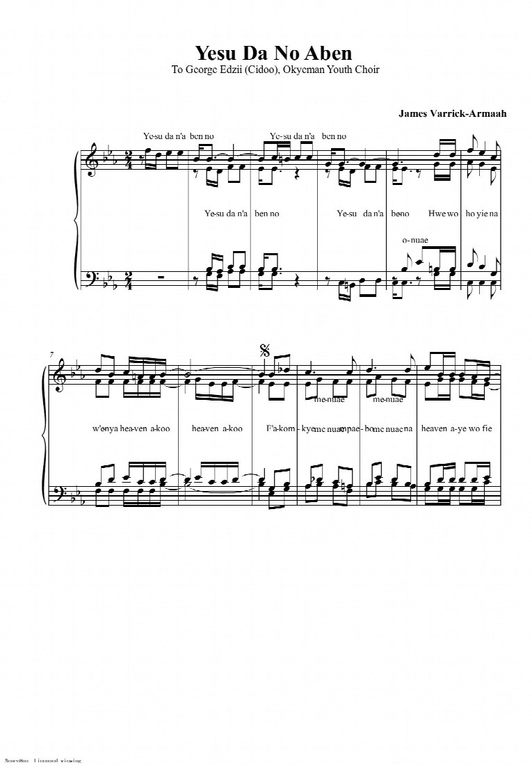 First-page preview of Yesu Da No Aben