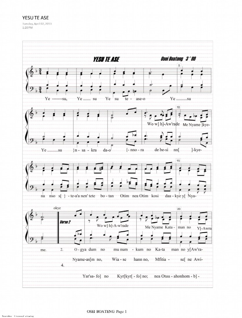 First-page preview of Yesu Tease