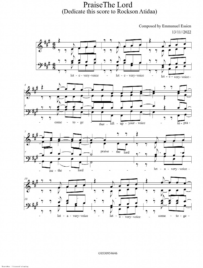 First-page preview of Praise the Lord