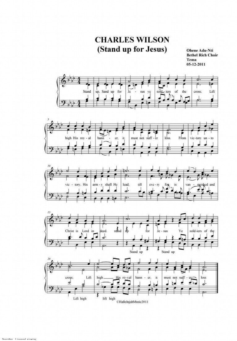 First-page preview of Stand Up For Jesus