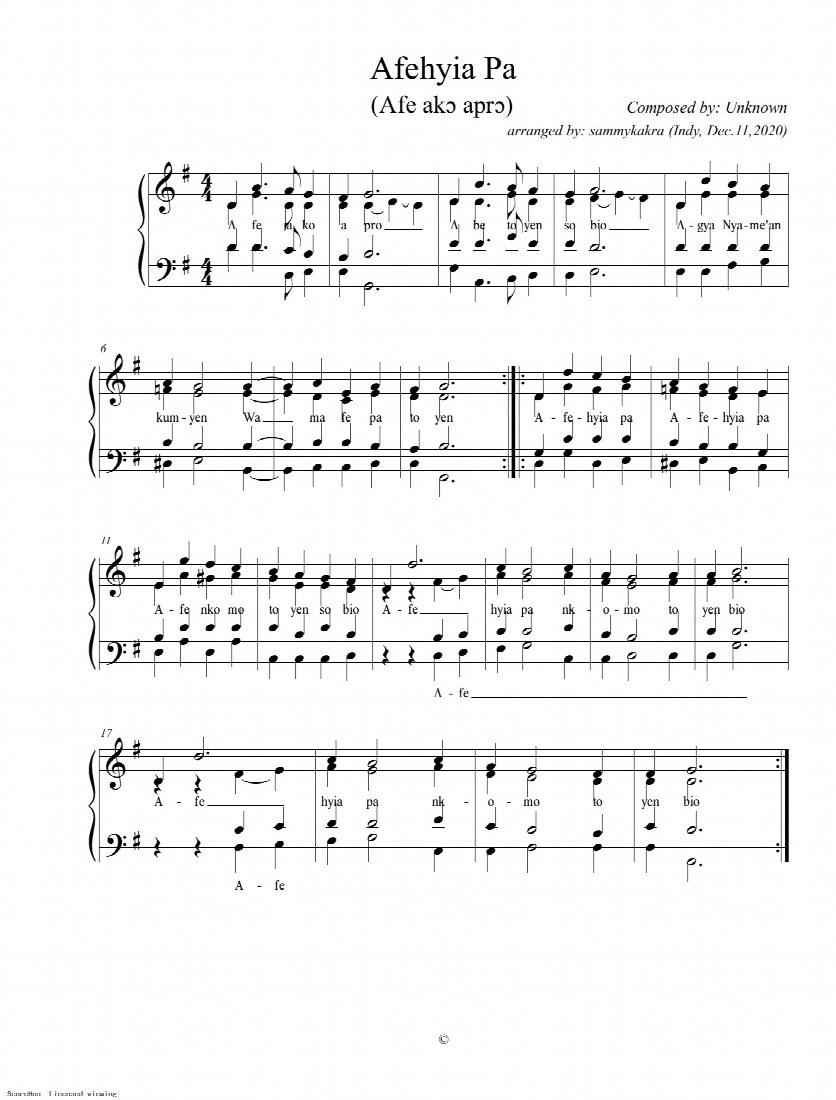 First-page preview of Afehyia pa