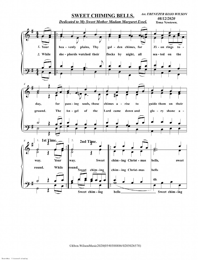 First-page preview of Sweet Chiming Bells