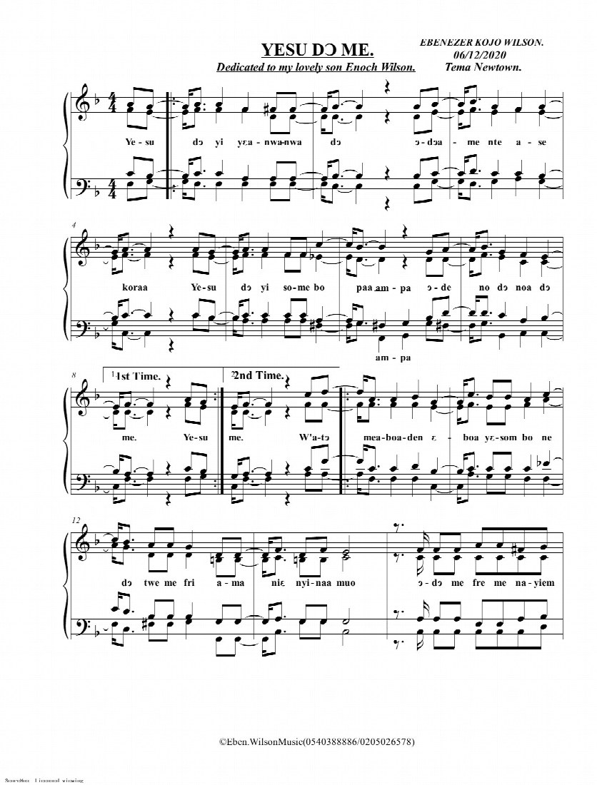First-page preview of Yesu Do Me